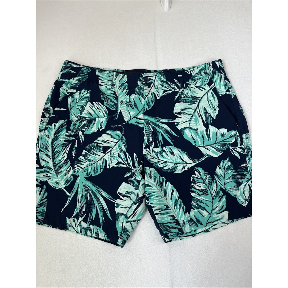 Under Armour Drive Hawaiian Palm Golf Shorts Academy Blue Mens 42 10" Inseam